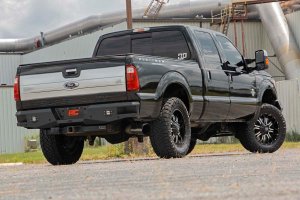 Ford F-250 Super Duty Rear Bumper - Rough Country - LED with Black-Series 2in LED Flush Mount Cubes - Black - '99-'16